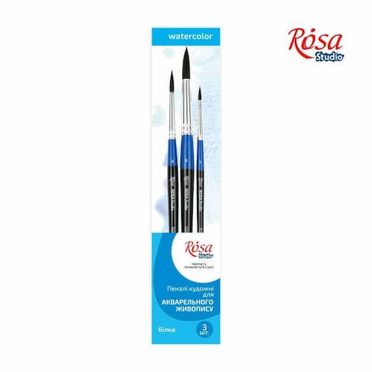 Rosa Studio Short Handle Squirrel Round Paint Brushes Set